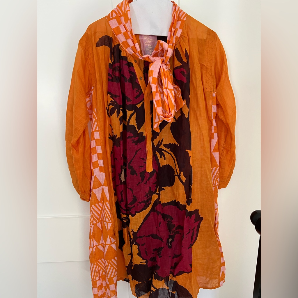 Linen Dress Orange By Yvonne S